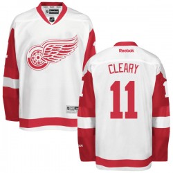 Adult Authentic Detroit Red Wings Daniel Cleary White Away Official Reebok Jersey