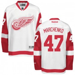 Adult Authentic Detroit Red Wings Alexey Marchenko White Away Official Reebok Jersey