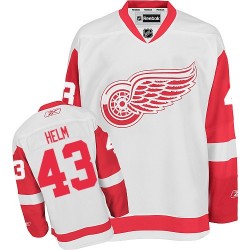 Adult Authentic Detroit Red Wings Darren Helm White Away Official Reebok Jersey