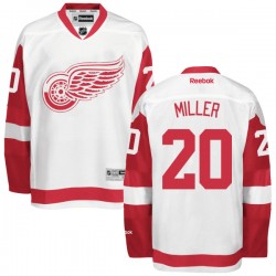 Adult Premier Detroit Red Wings Drew Miller White Away Official Reebok Jersey