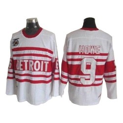 Adult Authentic Detroit Red Wings Gordie Howe White Throwback Official CCM Jersey