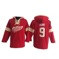 Detroit Red Wings Gordie Howe Official Red Old Time Hockey Authentic Adult Pullover Hoodie Jersey