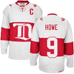 Adult Authentic Detroit Red Wings Gordie Howe White Winter Classic Throwback Official CCM Jersey