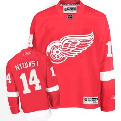 Adult Authentic Detroit Red Wings Gustav Nyquist Red Home Official Reebok Jersey