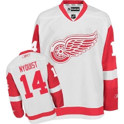 Adult Authentic Detroit Red Wings Gustav Nyquist White Away Official Reebok Jersey