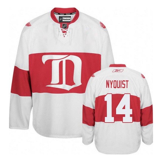 Adult Authentic Detroit Red Wings Gustav Nyquist White Third Winter Classic Official Reebok Jersey