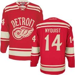 Adult Authentic Detroit Red Wings Gustav Nyquist Red 2014 Winter Classic Official Reebok Jersey