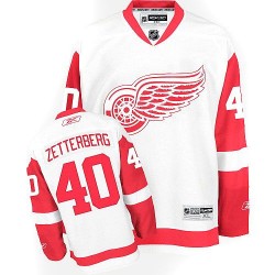 Adult Authentic Detroit Red Wings Henrik Zetterberg White Away Official Reebok Jersey