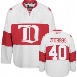 Women's Authentic Detroit Red Wings Henrik Zetterberg White Third Winter Classic Official Reebok Jersey