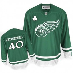 Youth Premier Detroit Red Wings Henrik Zetterberg Green St Patty's Day Official Reebok Jersey