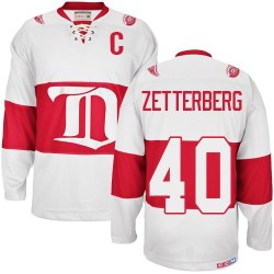 Adult Authentic Detroit Red Wings Henrik Zetterberg White Winter Classic Throwback Official CCM Jersey