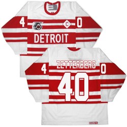 Adult Authentic Detroit Red Wings Henrik Zetterberg White Throwback 75TH Official CCM Jersey