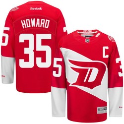 عفوية Adidas Detroit Red Wings #35 Jimmy Howard Red Home Authentic Women's Stitched NHL Jersey عفوية