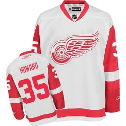 Adult Authentic Detroit Red Wings Jimmy Howard White Away Official Reebok Jersey