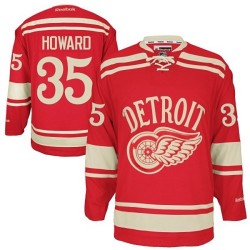 Adult Authentic Detroit Red Wings Jimmy Howard Red 2014 Winter Classic Official Reebok Jersey