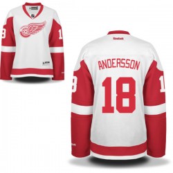 Women's Authentic Detroit Red Wings Joakim Andersson White Away Official Reebok Jersey