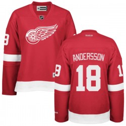 Women's Premier Detroit Red Wings Joakim Andersson Red Home Official Reebok Jersey