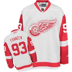 Adult Authentic Detroit Red Wings Johan Franzen White Away Official Reebok Jersey
