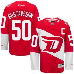 Adult Authentic Detroit Red Wings Jonas Gustavsson Red 2016 Stadium Series Official Reebok Jersey
