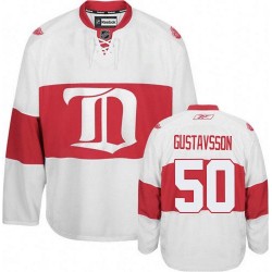 Adult Authentic Detroit Red Wings Jonas Gustavsson White Third Winter Classic Official Reebok Jersey