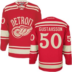 Adult Authentic Detroit Red Wings Jonas Gustavsson Red 2014 Winter Classic Official Reebok Jersey