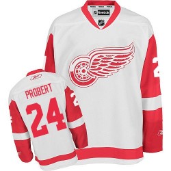 Adult Authentic Detroit Red Wings Bob Probert White Away Official Reebok Jersey