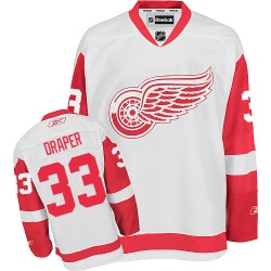 Adult Authentic Detroit Red Wings Kris Draper White Away Official Reebok Jersey