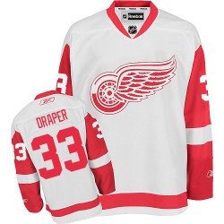 Adult Premier Detroit Red Wings Kris Draper White Away Official Reebok Jersey