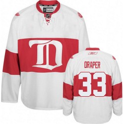 Adult Authentic Detroit Red Wings Kris Draper White Third Winter Classic Official Reebok Jersey