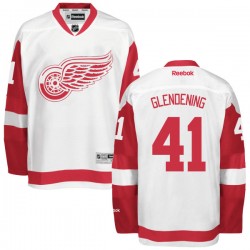 Adult Authentic Detroit Red Wings Luke Glendening White Away Official Reebok Jersey