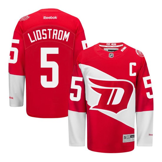 Adult Authentic Detroit Red Wings Nicklas Lidstrom Red 2016 Stadium Series Official Reebok Jersey