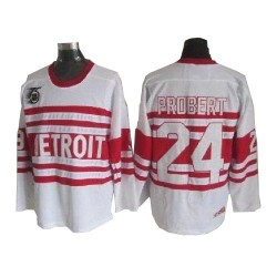 Adult Authentic Detroit Red Wings Bob Probert White Throwback Official CCM Jersey