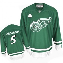 Adult Premier Detroit Red Wings Nicklas Lidstrom Green St Patty's Day Official Reebok Jersey