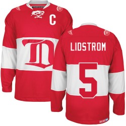 Adult Authentic Detroit Red Wings Nicklas Lidstrom Red Winter Classic Throwback Official CCM Jersey