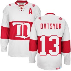 Adult Authentic Detroit Red Wings Pavel Datsyuk White Winter Classic Throwback Official CCM Jersey