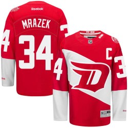 Adult Authentic Detroit Red Wings Petr Mrazek Red 2016 Stadium Series Official Reebok Jersey
