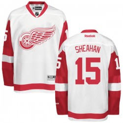 Adult Authentic Detroit Red Wings Riley Sheahan White Away Official Reebok Jersey