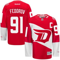 Adult Authentic Detroit Red Wings Sergei Fedorov Red 2016 Stadium Series Official Reebok Jersey