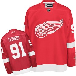 Adult Premier Detroit Red Wings Sergei Fedorov Red Home Official Reebok Jersey