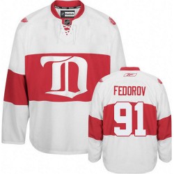Adult Premier Detroit Red Wings Sergei Fedorov White Third Winter Classic Official Reebok Jersey