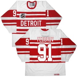 Adult Premier Detroit Red Wings Sergei Fedorov White Throwback 75TH Official CCM Jersey