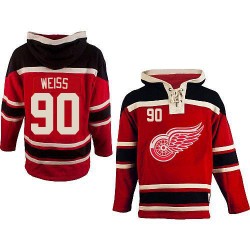 Detroit Red Wings Stephen Weiss Official Red Old Time Hockey Authentic Adult Sawyer Hooded Sweatshirt Jersey