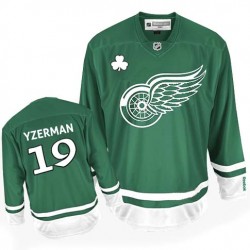 Adult Premier Detroit Red Wings Steve Yzerman Green St Patty's Day Official Reebok Jersey