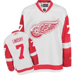 Adult Authentic Detroit Red Wings Ted Lindsay White Away Official Reebok Jersey