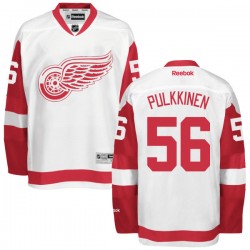 Adult Authentic Detroit Red Wings Teemu Pulkkinen White Away Official Reebok Jersey