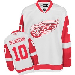 Adult Authentic Detroit Red Wings Alex Delvecchio White Away Official Reebok Jersey