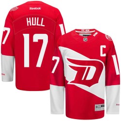 Adult Authentic Detroit Red Wings Brett Hull Red 2016 Stadium Series Official Reebok Jersey