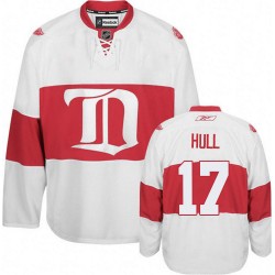 Adult Authentic Detroit Red Wings Brett Hull White Third Winter Classic Official Reebok Jersey