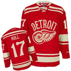 Adult Authentic Detroit Red Wings Brett Hull Red 2014 Winter Classic Official Reebok Jersey