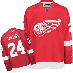 Adult Authentic Detroit Red Wings Chris Chelios Red Home Official Reebok Jersey